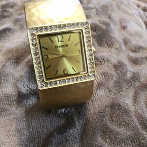 Chicos Gold Cuff Watch